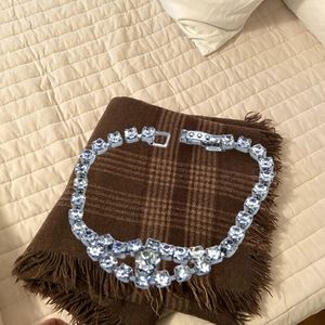 Small Silver Tone Bracelet with Shinny Rhinestones